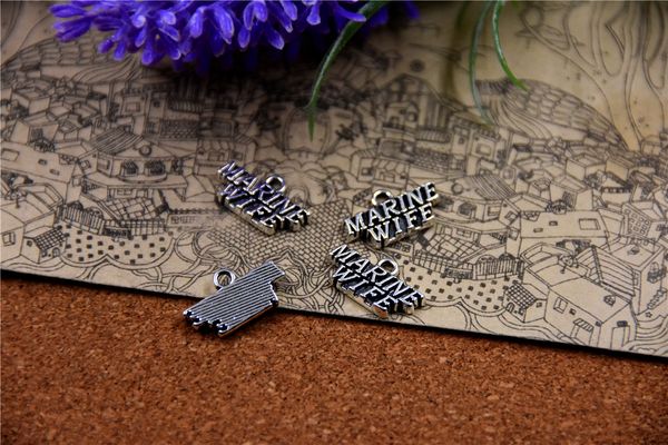 

60pcs-- 20*10mm antique silver marine wife charms diy charms pendants, Bronze;silver