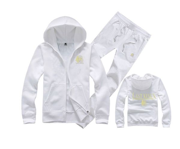 

s-5xl tracksuits last kings hoodies +pants fashion mens sweatshirts autumn winter hip hop suit, Gray