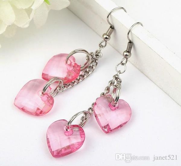 

double hearts pendants hanging earrings silver tone dangling earrings hook earrings jewelry gifts for her
