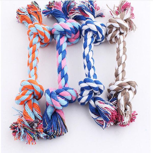 

17 см домашние собаки жевать игрушки смешные зоотовары собака щенок хлопок жевать узел игрушки прочный плетеный костяной канат