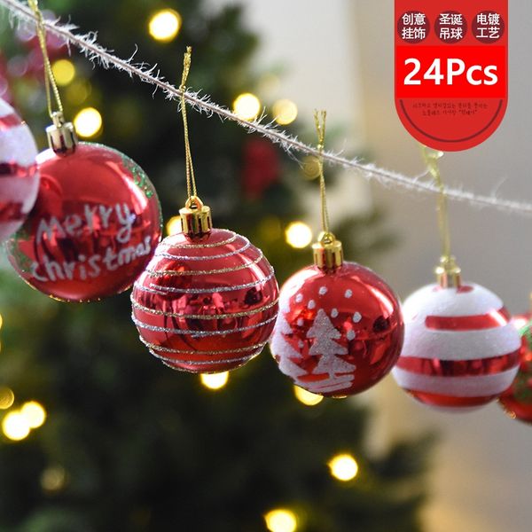Acheter Haute Qualité Couleur Dessin Décoration Boule En Plastique De Noël Arbre Dornement Boules De Noël Decorantion Festice Festive Fête