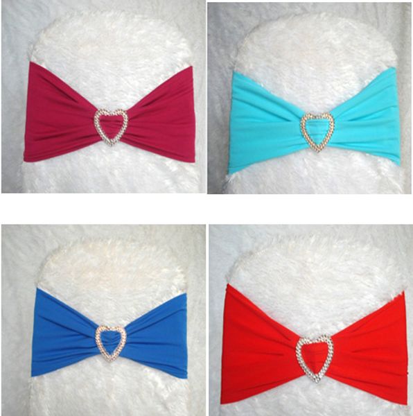 

Spandex Lycra Wedding Chair Cover Sash Bands Wedding Party Birthday Chair buckle sashe Decoration Colors Available