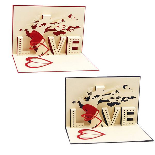 

wholesale- 3d up cards cupid heart happy valentine anniversary birthday christmas