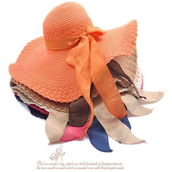 

6 colors,wide large floppy brim summer beach sun straw beach derby hat cap packable flexible,12pcs, Blue;gray