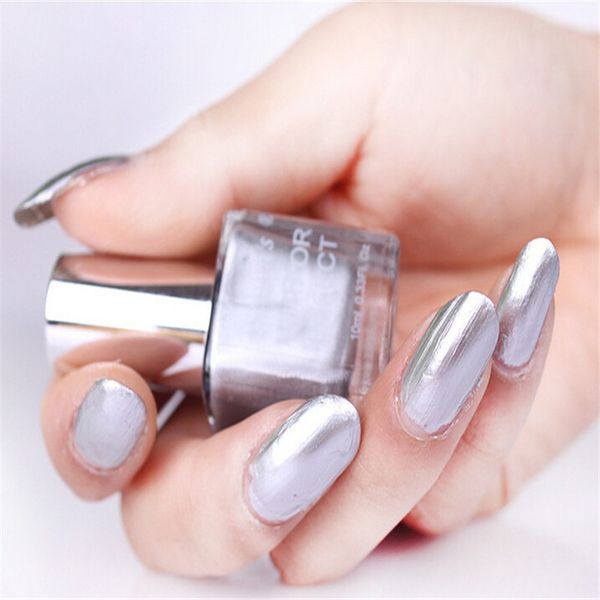 

wholesale- professional 1pcs 10ml 5 colors metallic mirror effect nail polish varnishes shining for diy manicure art tools