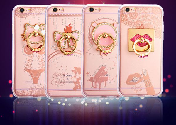 

Whole ale rhine tone ring ca e for iphone 6plu 7plu mobile glitter ca e quick and diamond hell et tent ring for iphone 8plu ca e