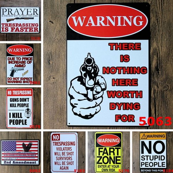 

Tin Painting [ Warning ] Vintage Home Decor Tin Signs Shabby Chic Plaque Metal Decorative Vintage Metal Sign Metal Decoration Bar