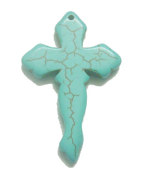 

10pcs/lot turquoise cross pendant charms for diy jewelry craft gift t46, Silver