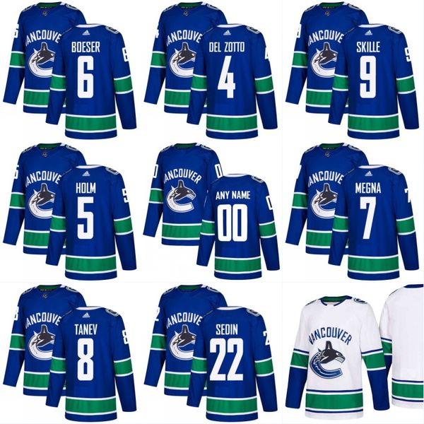 

2017-18 men's 22 daniel sedin 6 brock boeser 7 jayson megna 9 jack skille 24 reid boucher home hockey jersey custom, Black;red