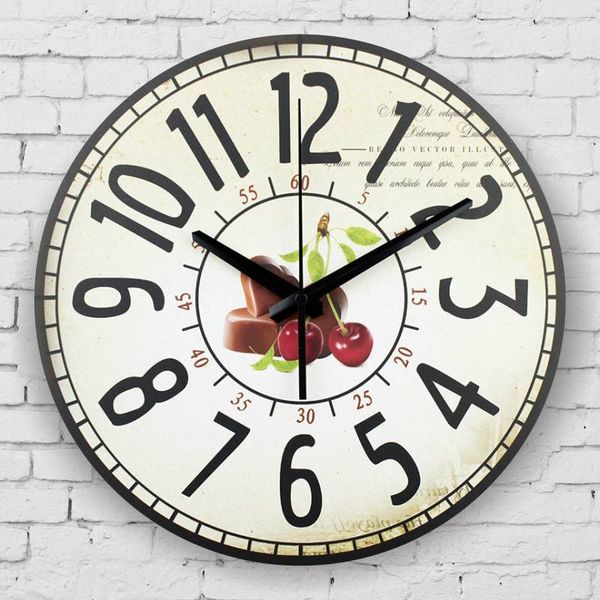 

wholesale- fashion absolutely silent quartz vintage wall clock kitchen home hours decoration modern design watch wall reloj pared cocina