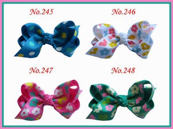 10 BLESSING Good Girl Two Tone 6/" ABC Hair Bow Clip Grosgrain Ribbon Rhinestone