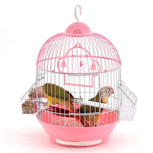 Small Bird Cage Round Pet Parrot Finch Hanging Birdcage Decorative