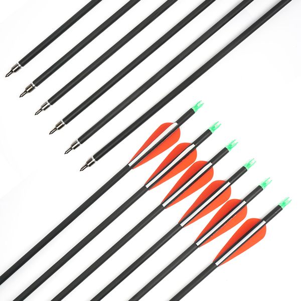 6 x 30 Fibreglass Archery Arrows Steel Target Point