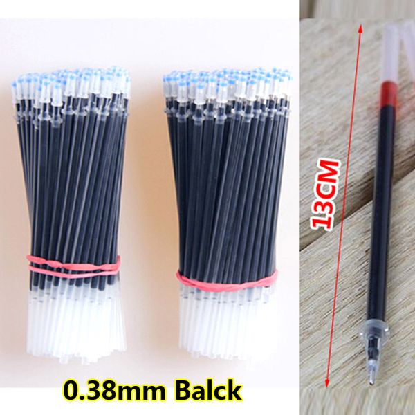 

100pcs/pack 0.38mm pen refills blue/black/red ink school office home writing supplies portable replace refill stationery material escolar