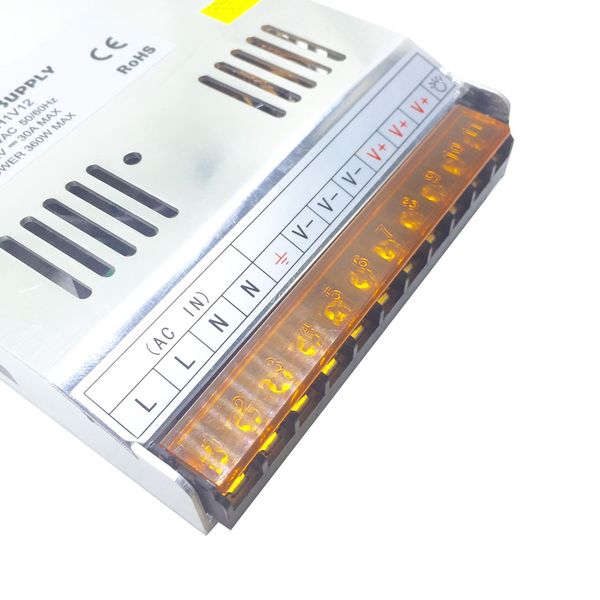 LED Driver 360 W superpotenza Trasformatore di illuminazione Ingresso AC115-230V Uscita DC 24-38 V Corrente costante 30A Alluminio Sicuro Alta qualità