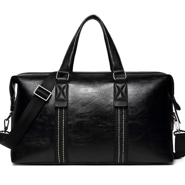 

fashion men's travel bags brand luggage waterproof suitcase duffel bag large capacity casual business pu leather shoulder messenger out