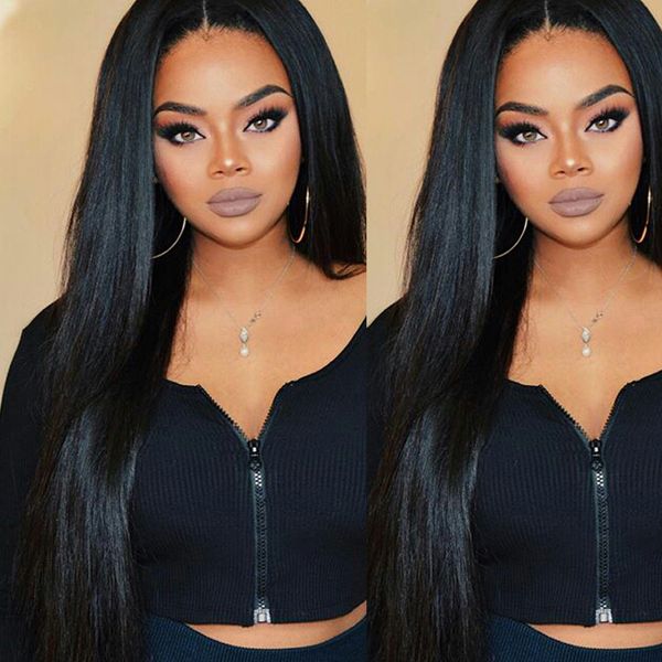 

brazilian hair wigs natural color silk straight human hair wigs bob style glueless full lace wig with baby hair, Black;brown