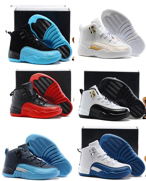 

basketball shoes kids 2017 12 white black ovo 12s wolf grey boys girls athletic sports sneakers