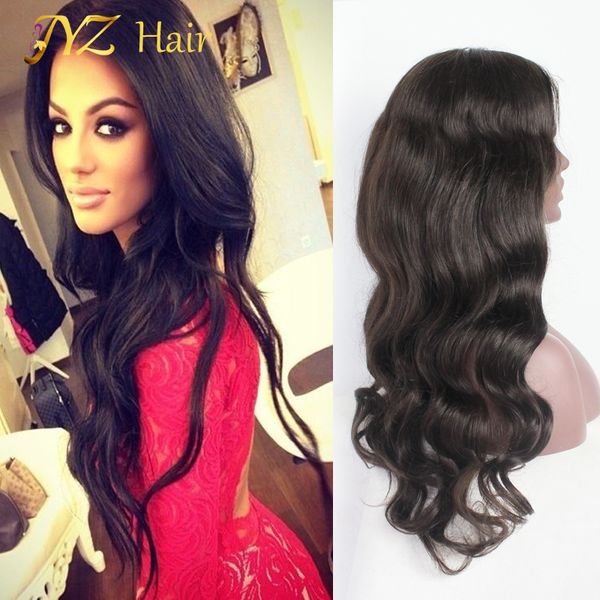 

jyz wavy wave lace front human hair wig 130% density human hair lace frontal wig 10-26 full lace human hair wigs, Black;brown