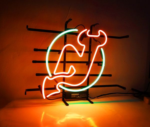 

17*14 inches new tat tire neon beer sign bar sign real glass neon light beer sign me 678 jersey devils