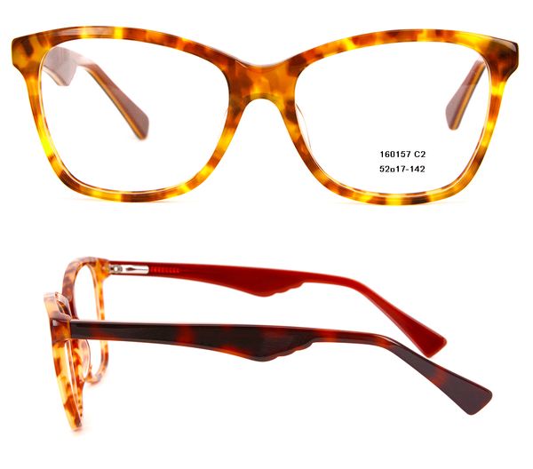 Modische Damen- und Herren-Acetat-Brillenfassungen in hoher Qualität. Vollrandiger, quadratischer, beliebter klassischer Brillenrahmen, Schildkröten-Optikrahmen mit Etui