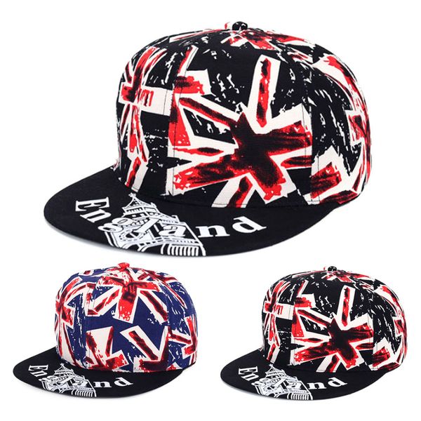 

wholesale- men women uk england flag letter elizabeth tower big ben flat brim hat street dance skateboard peaked visor hat adjustable, Blue;gray