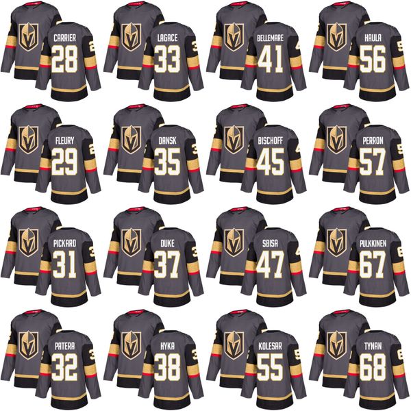 

56 Erik Haula Vegas Golden Knights 29 Marc-Andre Fleury William Carrier Jiri Patera Oscar Dansk Reid Duke 2018 New Season Hockey Jerseys