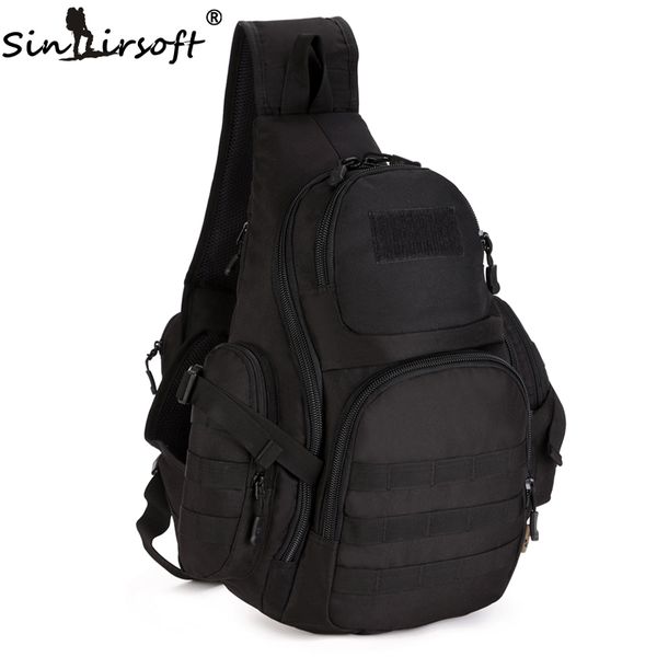 

sinairsoft backpack molle travel sports nylon men bag lapshoulder backpack waterproof men's 14iches tactical sling dkcms, Red;black