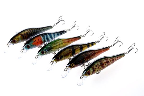 

bright camouflage colors artificial minnow lures 9.5cm/11.5g crank fishing bait 6# high carbon hooks swimming depth 0.6-1.8m
