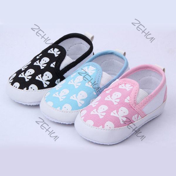 

new kids baby boy girl toddler shoes skull soft bottom anti-slip prewalker shoes