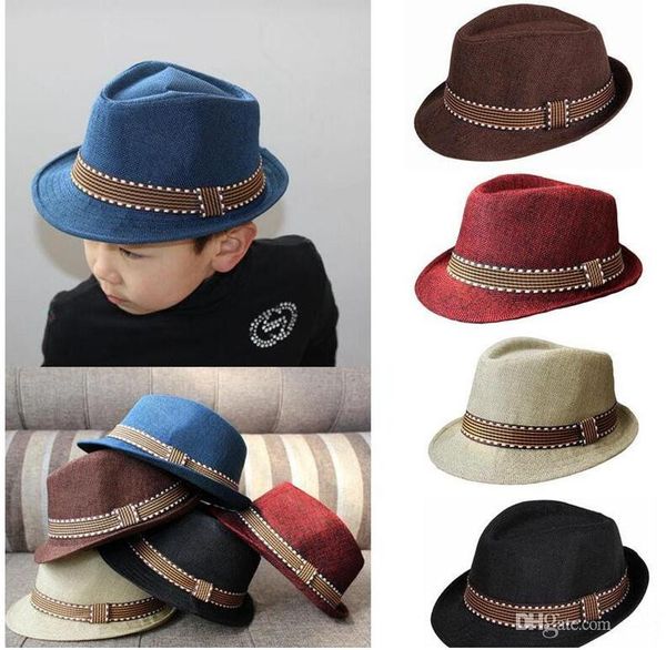 

Дети fedora hat мальчиков унисекс billycock Cap для детей классический прохладный Джаз Feminino