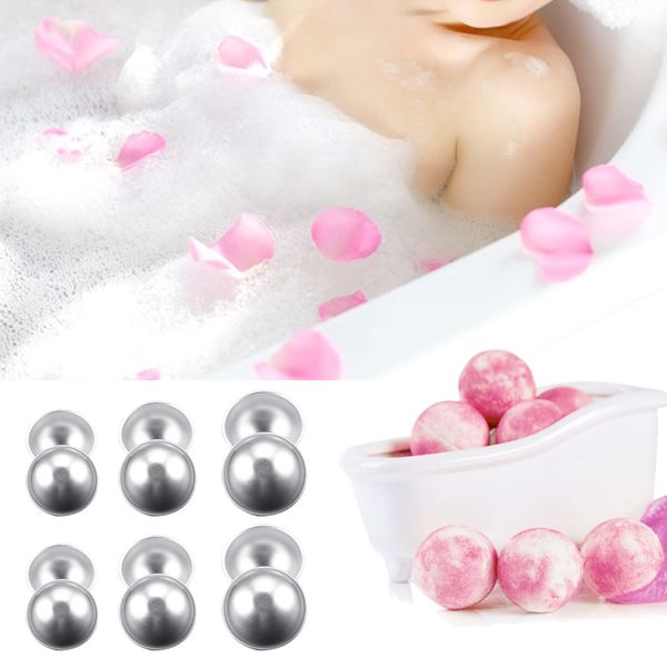

wholesale- 12 pcs diy bath bomb ball shape molds aluminum alloy balls diy bathing tool accessories for diy homemade bath bomb shape balls