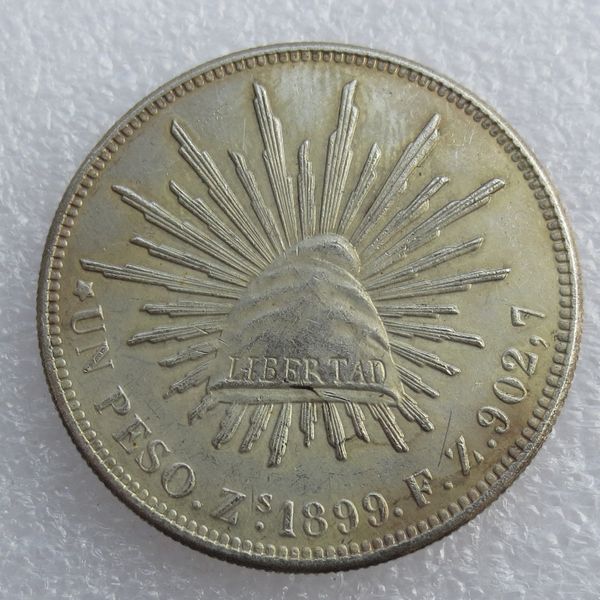 

MO 1Uncirculated 1899 Мексика 1 песо Серебряная иностранная монета высокого качества латун