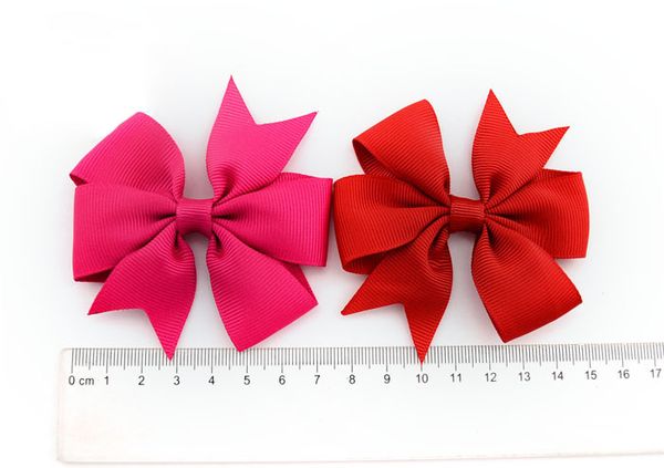 

DHL 500pcs Bowknot hairpin 3 inch Barrettes grosgrain ribbon hair bows 20 colors children hair accessories baby hairbows girl hair clip