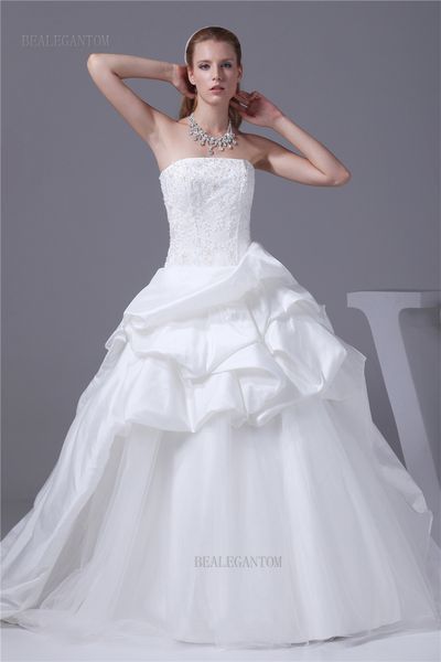

2017 white sweetheart lace ball gown wedding dresses organza appliques beaded lace up plus size bridal gowns bm48