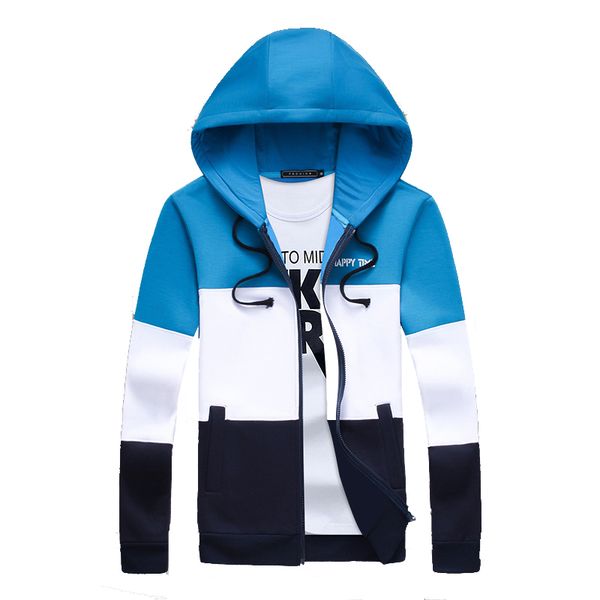 

wholesale- selling spring and autumn 2016 fashion stripes stitching slim casual classic long-sleeved hoodie jacket mans wild coats, Black