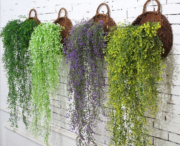 2019 Artificial Flower Vine Orchid Fake Rattan Wall Hanging Living