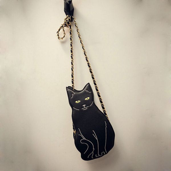 

wholesale- 2016 fashion design mom and kids chase bag cute cat woman cross body bag animal black lady shoulder bag,wy1619