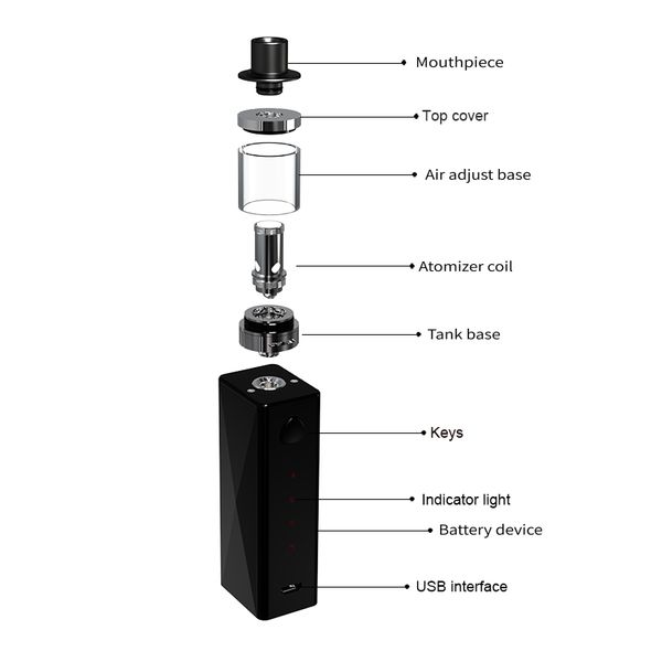

vape cube e vaporizer mod box kit 40w elfin ect in battery 2200mah 0.3ohm cigarette mod electronic cigarette build dlbnu