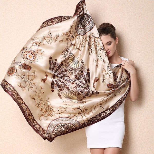 

wholesale-2016 women 100% mulberry silk beach cover-ups big square scarf spring autumn female genuine silk scarves printed summer shawls, Blue;gray