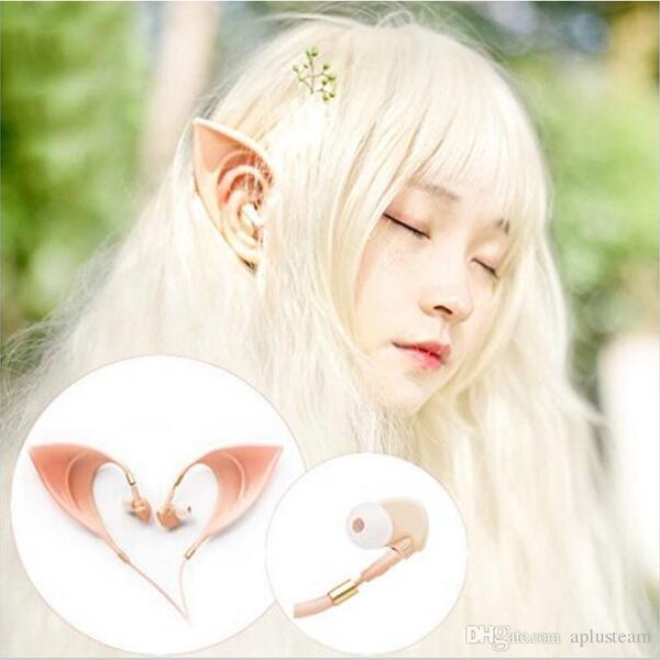 Cuffie da 3,5 mm Auricolari da elfo Cuffie Ultra-soft Cosplay Spirit mp3 Fairy HIFI Auricolari in-ear Cuffie con microfono per smartphone