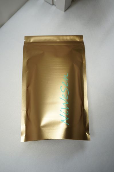 10x15 cm, 100 pca / lote X Matte ouro Levante-se folha de Alumínio Zip Bloqueio saco-saco de feijão de café com zíper-zip Resealable, pirulitos em pé / bolsa de bolinho