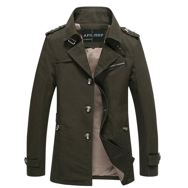 

Wholesale- Autumn Winter Jacket Men's Design Veste Homme Formal Suit Coats Solid Cotton Clothing M-5XL Trench Jackets For Men D0207