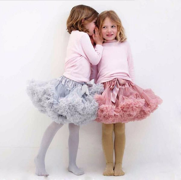 

buenos ninos girls fluffy 2-18 years chiffon pettiskirt solid colors tutu skirts girl dance skirt christmas tulle petticoat, Blue