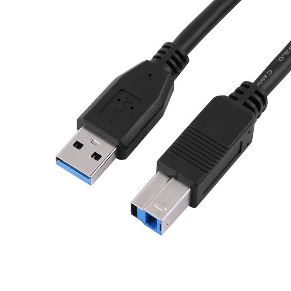 Freeshipping 2 pçs / lote Novo 1.8 m USB 3.0 Tipo A Macho Para B Masculino Cabo De Dados Para Impressora Scanner de Alta Velocidade Preto