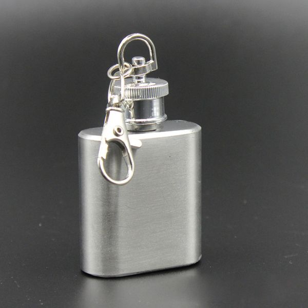 Acier inoxydable 1 oz flasque porte-cl/és