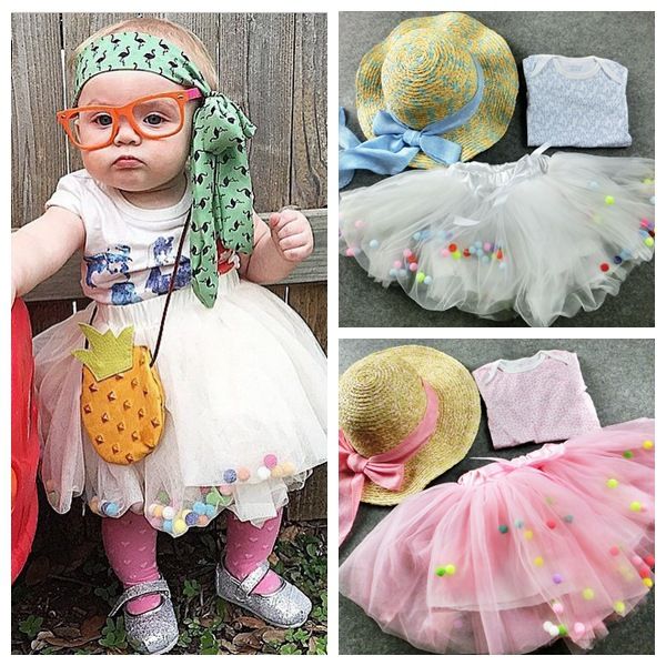 

pettiskirt baby tutu skirt with colorful balls princess ribbon tutus for baby girls saia tutu fluffy skirts 1-4year lc463