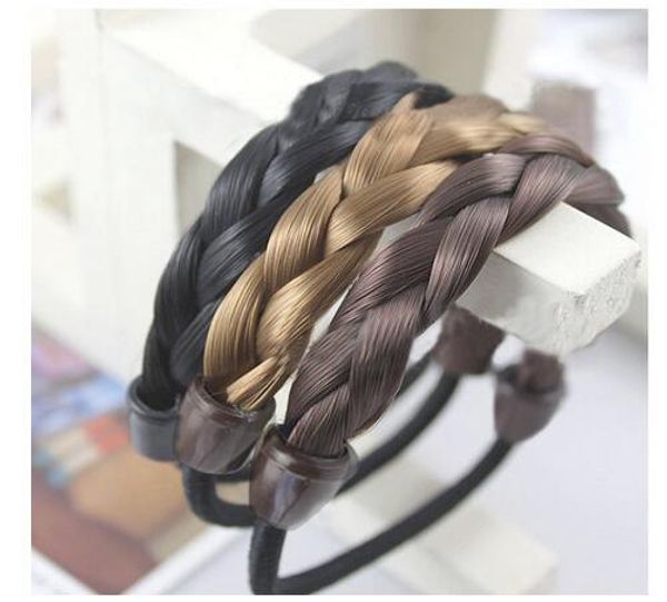 

mixed colours faux wig stretchy elastic hair bands rope ring hair extensions chain bracelet, Black;brown