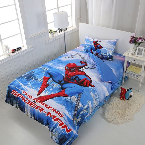 Spider Man Ultraman Marvel Iron Man Single Twin Bed Linens Sets