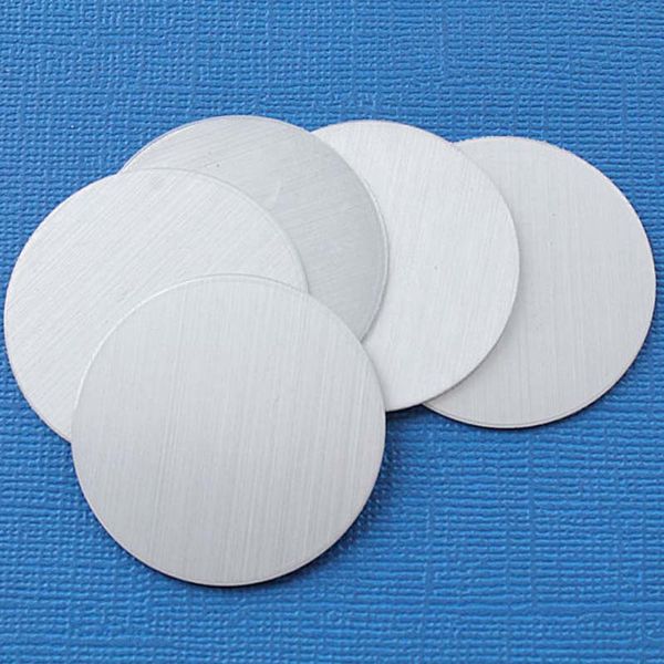 Placas de carimbo de alumínio de 58 mm de diâmetro de 2,28 polegadas - etiquetas de disco redondo com acabamento escovado bruto 0758LT DHL FRETE GRÁTIS